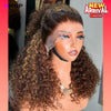 500 Density P30/27 Color Afro Kinky Curly 360 HD Lace Frontal Wig Human Hair Ready To Go Preplucked Brazilian Hair Wig For Woman