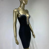 2024 New Black Bandage Dress Women Elastic Crystal Spaghetti Strap Deep V Neck Bodycon Mini Celebrity Evening Club Party Dresses