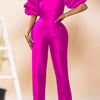 Jumpsuits Women One Piece Party Slim Fit Sexy Oblique Shoulder Wide Leg Long Pants Overalls Elegant Splice Rompers Evening