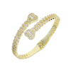 Iced Out Cuff Bangle Paved Setting Bling Cz Cubic Zirconia Wrist Cuban Chain Link Bracelets Fashion Hip Hop Jewelry for Women