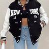 New York 1985 Letter Prints Jackets Women Hip Hop Baseball Uniform Personality Street Casual Jacket Warm Soft Womans Clothing