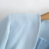 2023 Autumn V neck Open stitching Cropped Blazer Women Full Sleeve Short Suits Fashion Outerwear