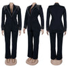 2 Pieces Women's Sets Autumn Winter Long Sleeve Pearl Blazers Suit Tops And Pants Suits Two Piece Set Tracksuit Outfit 2025