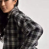 Women's Blouse Retro Style Lapel Loose Shirt 2024 Autumn Plaid Long-sleeve Pocket Shirt For Women Shirts Top  Рубашки Женские