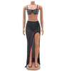 High Waist 2 Piece Bikini Set With Cover Up 2022 Swimsuit Women Print Sleeveless Bathing Suit Beachwear Swimming Biquini New