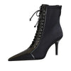 BIGTREE Shoes Cross Straps Sexy Women Boots Pointed Toe Stiletto High-heel Boots 2025 New Women's Ankle Boots Plus Size 42 43