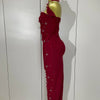 2025 Luxury Shining Diamonds Pearls Sleeveless Bodycon Bandage Long Dress Women Celebrate Evening Party Elegant Birthday Gowns
