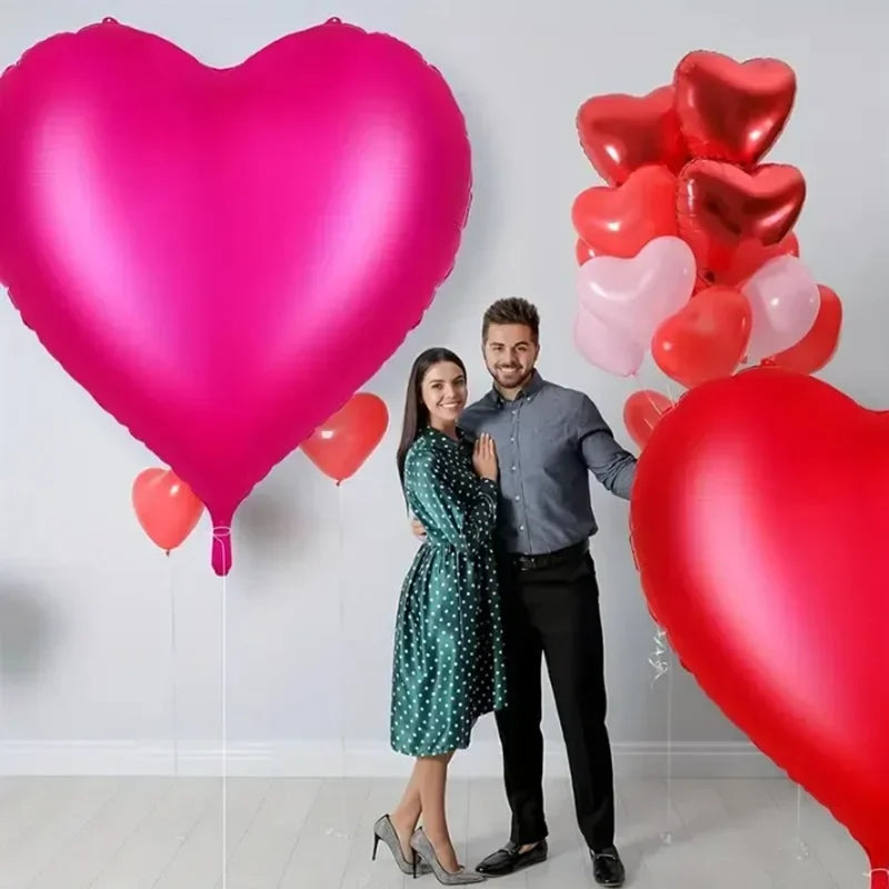 3/1PC 63Inch Extra Large Love Balloons Aluminum Film Red Heart Shaped Balloons Birthday Valentine's Day Wedding Party Decoration