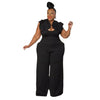 Plus Size Women Clothes Jumpsuit Summer Clothes Black Urban Leisure Bodysuit New 2024 Wide Leg Jumpsuit Wholesale Dropshipping