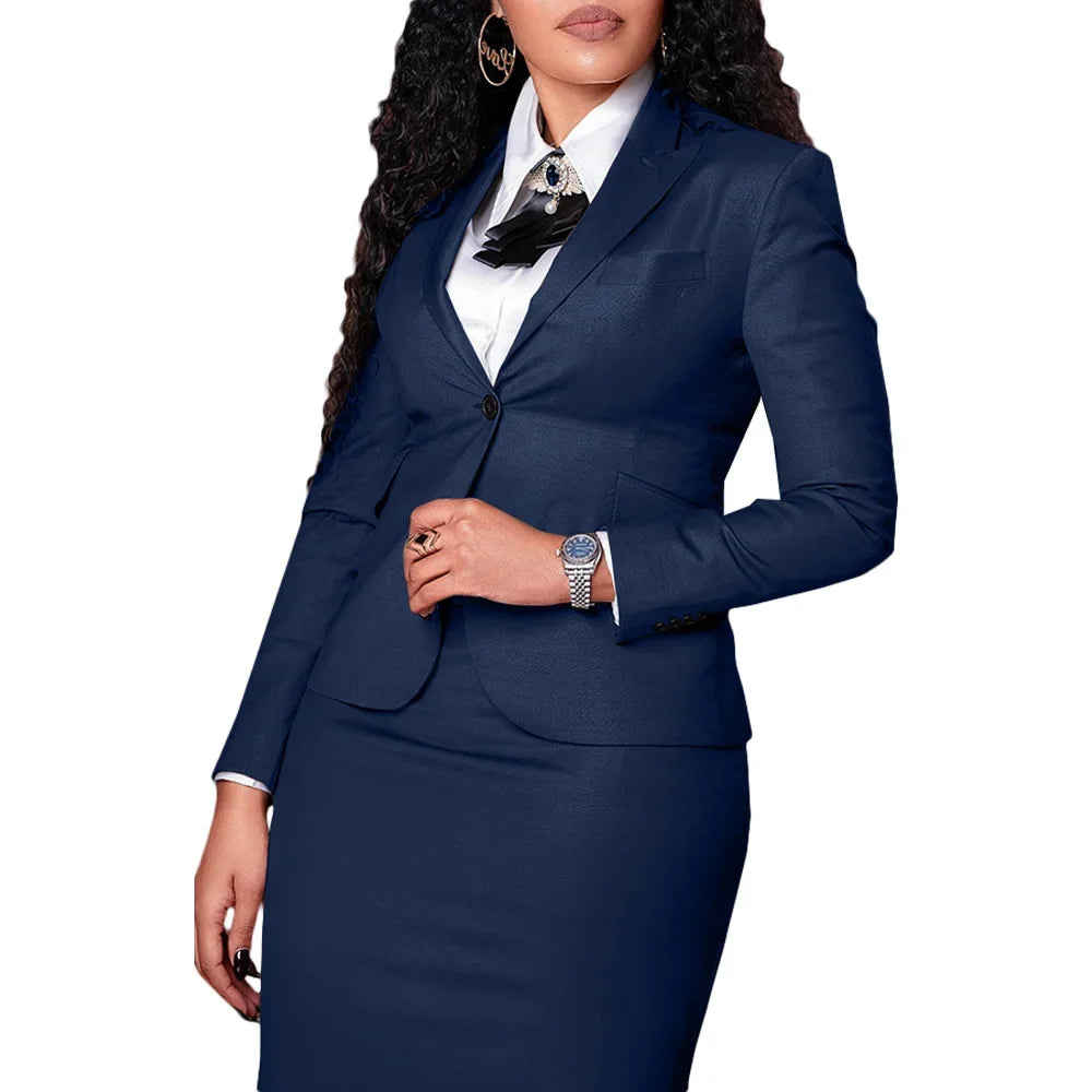 BWQ Women's Set Full Sleeve Button Blazer + Skirts Suit 2025 Winter Casual Streetwear Two 2 Piece Set Africa OL Work Outfits