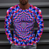 2023 New Autumn Man's Optical Illusion Round Neck Long Sleeve T-shirt 3D printing Fashion Top pullover T Shirts Man's Clothing