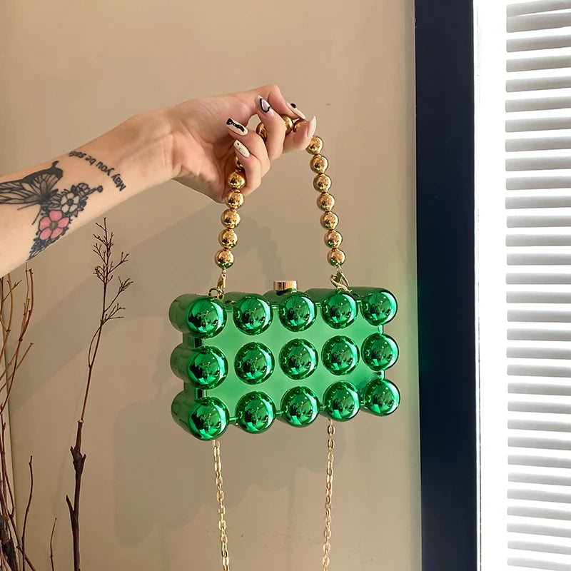 Acrylic Clutch Purse For Women Bubble Crossbody Purse Detachable Strap Square Handbag Wedding Prom Party Leisure Shopping Bag