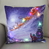 45cm Glowing Santa Claus Pillowcase with Led Lights 2023 New Year Decoration for Home Christmas Ornament Decor Led Cushion Cover