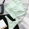 Sexy Halter Bandana Bikinis Set Swimwear Women Thong Swimsuits Backless Bathing Suit Bikini 2024 Mujer Swim Wear Biquini Summer
