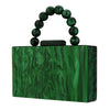 Luxury Crossbody Bag Pearl Marble Dark Green Acrylic PVC Evening Bags Women Purses And Handbags Wedding Party Beach Flap