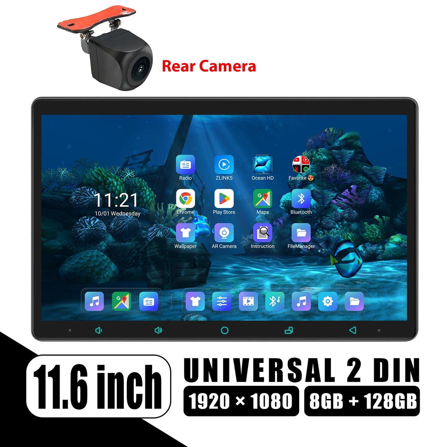 JOYING 11.6“Android Car Radio Stereo Multimeida Player Double Din  Head Unit With Wireless Carplay Android Auto US/EU Warehouse