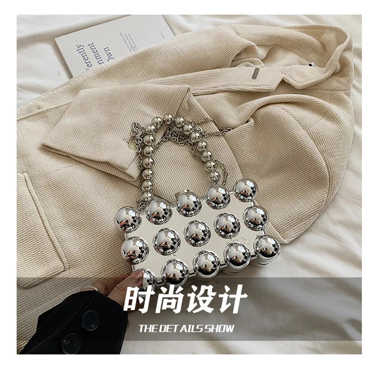 Mini Gold Chain Crossbody Bags for Women 2024 Y2K Korean Fashion Lady Evening Party Shoulder Bag Handbags and Purses