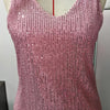 Women's Summer New Item Solid Color Fashion Sequin Light Mature Sexy V-neck Sleeveless Camisole Vest Pullover Top
