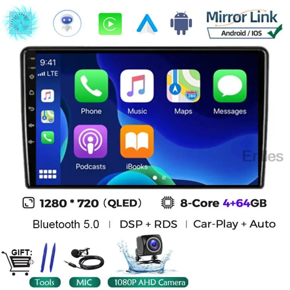 For Nissan NP300 NAVARA Platform Chassis D40 Pathfinder R51 2004 - 2012 8+256G Car Radio Wireless CarPlay Android 13 QLED Screen