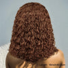 Brown Curly Lace Front Human Hair Wigs 200 Density 13x4 Full Frontal Brown Colored Deep Water Wave Wigs HD Lace Wigs