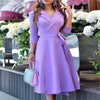 New Womens Dress Clothing Printing Suit Collar Tie Dress