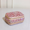 Diamond-set Double Zipper Jewelry Portable Storage Box With Mirror Ring Earrings Necklace Rhinestones Case Lipstick Makeup