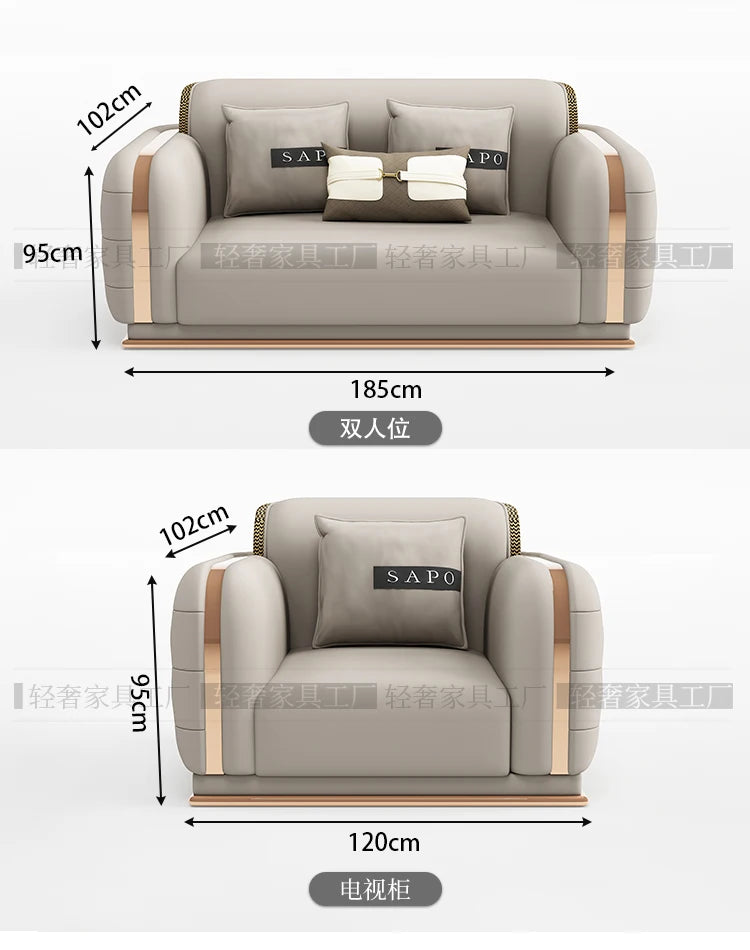 Luxury Fancy Living Room Sofa Genuine Leather Designer Italian Sofa Loveseat Single Canape Salon De Luxe Apartment Furniture
