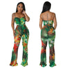 Floral Printed Jumpsuits Summer Outfits for Women 2024 Clubwear Spaghetti Strap Skinny One Pieces Romper Summer Beach Wear