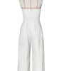 Beyprern New Chic Button Details Palazzo Jumpsuit One Piece Outfits Womens Ruched Strapless Wide Legs Jumpsuits Romper Clubwear