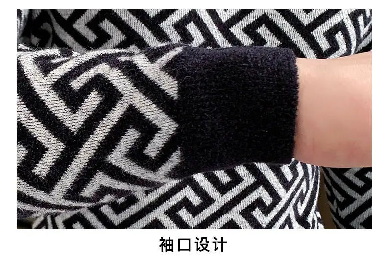 Autumn Winter Velvet Knitted Sweater Men's Long Sleeve Round Necked Sweater Slim Fit Casual Business Knitwear Tops Men Clothing