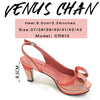 Venus Chan Newest INS Style Peach Color Rhinestone Elegant High Heels Nigeria Popular Design African Ladies Shoes And Bag Set