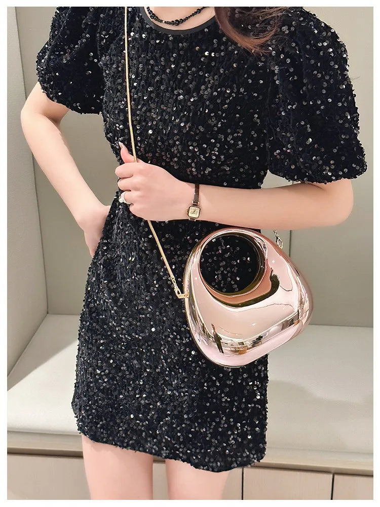 Luxury Designer Evening Clutch Clear Acrylic Women Handbags Fashion Shoulder Bag Half Moon Wedding Purses Party Tote Ladies 2025