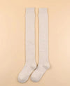 New Women Black White Knee High Lolita Socks Lady Female Over Knee Cute Long Sock Solid Color Stockings For Women