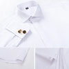 Men's French cufflink shirt with long sleeves slim fit concealed buttons solid color high end wedding dress formal men's