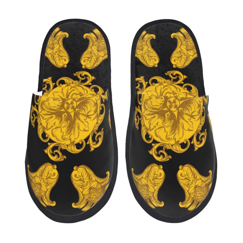 Custom Queen Of Absolutely Everything Gold Baroque Soft Memory Foam House Slippers Women Comfy Warm Anti-skid Sole Slipper