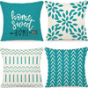 Pillow Covers 18x18 Set of 4, Modern Sofa Throw Pillow Cover, Decorative Home Outdoor Linen Fabric Geometric Pillow CaseArtistic