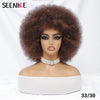 Short Afro Wigs for Black Women Blonde 10" Afro Curly Wig With Bangs 70s Bouncy Natural Synthetic Female Wigs for Party Cosplay