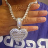 Iced Out Bling Can Be Opened Heart-shaped Photo Pendant Necklace Hearts Tennis Chain Cubic Zirconia Fashion Women Men Jewelry