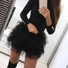 Mini Dress for Women 2023 Fashion Layered Ruffles Mesh Long Sleeve Sexy Party Skinny Dress Elegant Casual Female's Skirt Winter