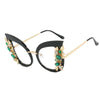 Luxury Diamond Cat Eye Sunglasses Women Fashion Oversized Butterfly Sun Glasses Female Steampunk Goggles Eyewear Shades Oculos