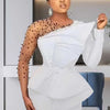 Spring 2 Pieces Set for Woman Pearl Top with Sleeves Pants Suit Women Outfit Elegant Classy Evening Wholesale Dropshipping