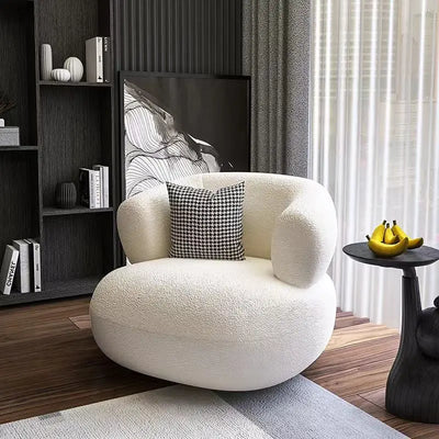Small unit living room balcony leisure small sofa lamb wool single sofa ins style lazy sofa chair