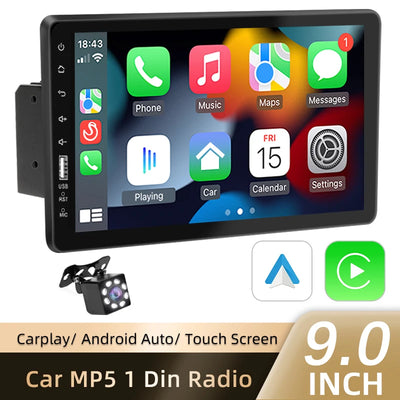 9 Inch Carplay Android Auto Car Radio 1 Din MP5 Multimedia Player Touch Screen FM Bluetooth MirrorLink Universal Auto Radio