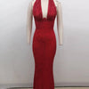 Sexy Halter Deep V Neck Sequins Maxi Dress Women Green Sleeveless Backless Sequined Slim Long Dresses Celebrity Party Gowns