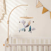 Baby Crib Mobile Bed Bell Rattle Toys Wooden Crochet Stars Pendant Bed Bell Toys Newborn Comfort Crib Bracket Hanging Toys Gifts