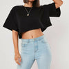 Cotton Women Short Sleeve Dance Running Clothes Yoga Fitness Crop Top  Navel Baring New Sport T-shirt Loose Gym Workout Shirts