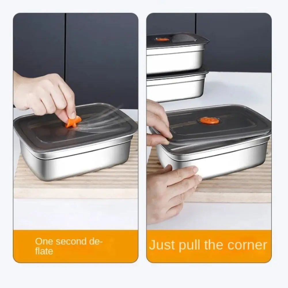 Stainless Steel Camping Lunch Box Sealed Leak-proof Bento Box Microwave Suitable Large Capacity Refrigerator Freezer Storage Box