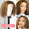 4/27 Deep Water Wave Short Bob Wigs Highlight Curly 13x4 Lace Front Wig Brazilian 100% Real Human Hair Wig Ombre Brown Short Wig