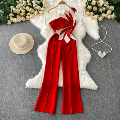 Women Sexy Slim floral Bodysuit Chic Fashion Elastic Bodycon Jumpsuits Elegant Gothic Rompers ceremony dresses