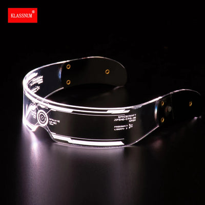 Led Glasses Party Flashing Glasses Colorful Luminous 7 Color Decorative Technology Eyeglasses Control Glowing Eyewear 2025 New